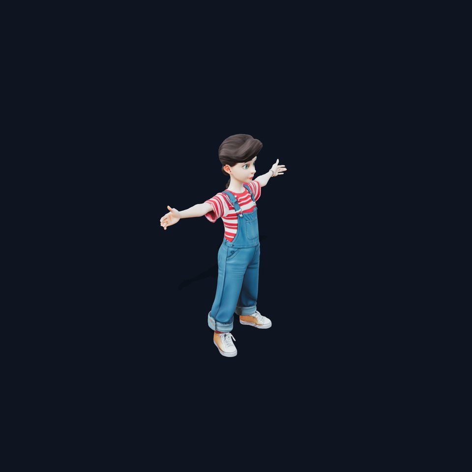 Youthful Character Overalls model pack